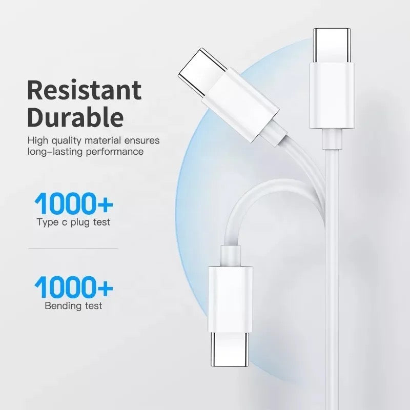 {Set of 20} USB Type C to USB A Cable, 5A Fast Charging 3Ft Charger (white)