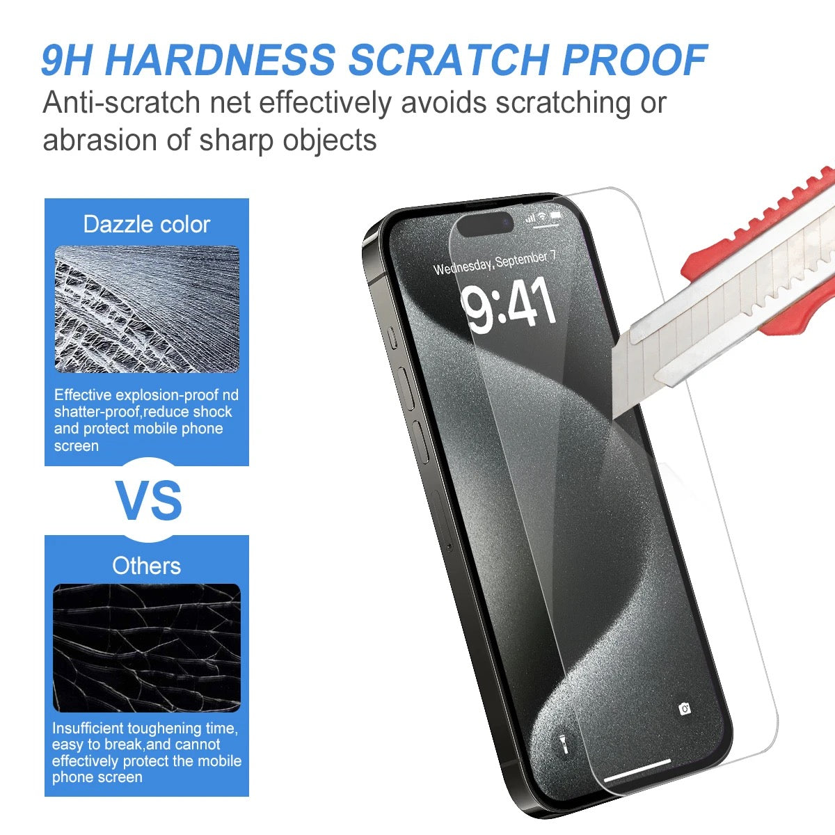 iPhone Compatible Tempered Glass Screen Protectors; Set of 3